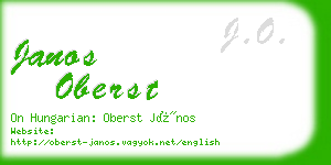 janos oberst business card